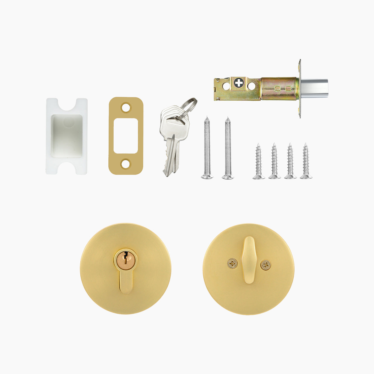 SENY Round Single Cylinder Keyed Entry Deadbolt Lock for Interior & Exterior Doors