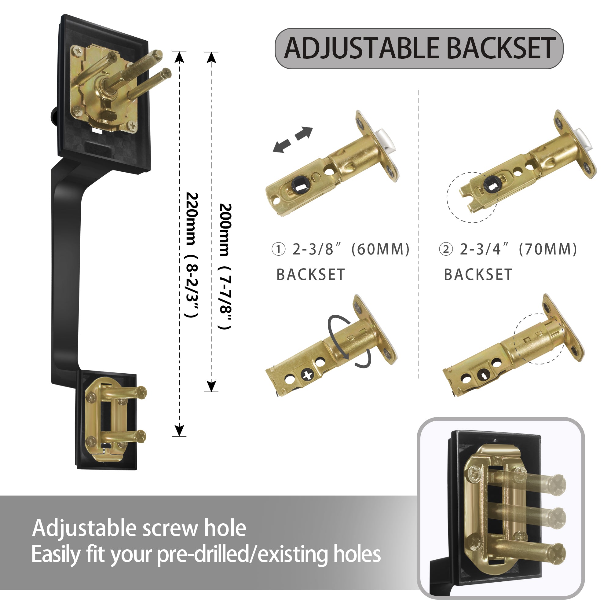 SENY Front Door Handleset with Single Cylinder Deadbolt, Modern Interior Lever & Square Rosette - Seny Hardware