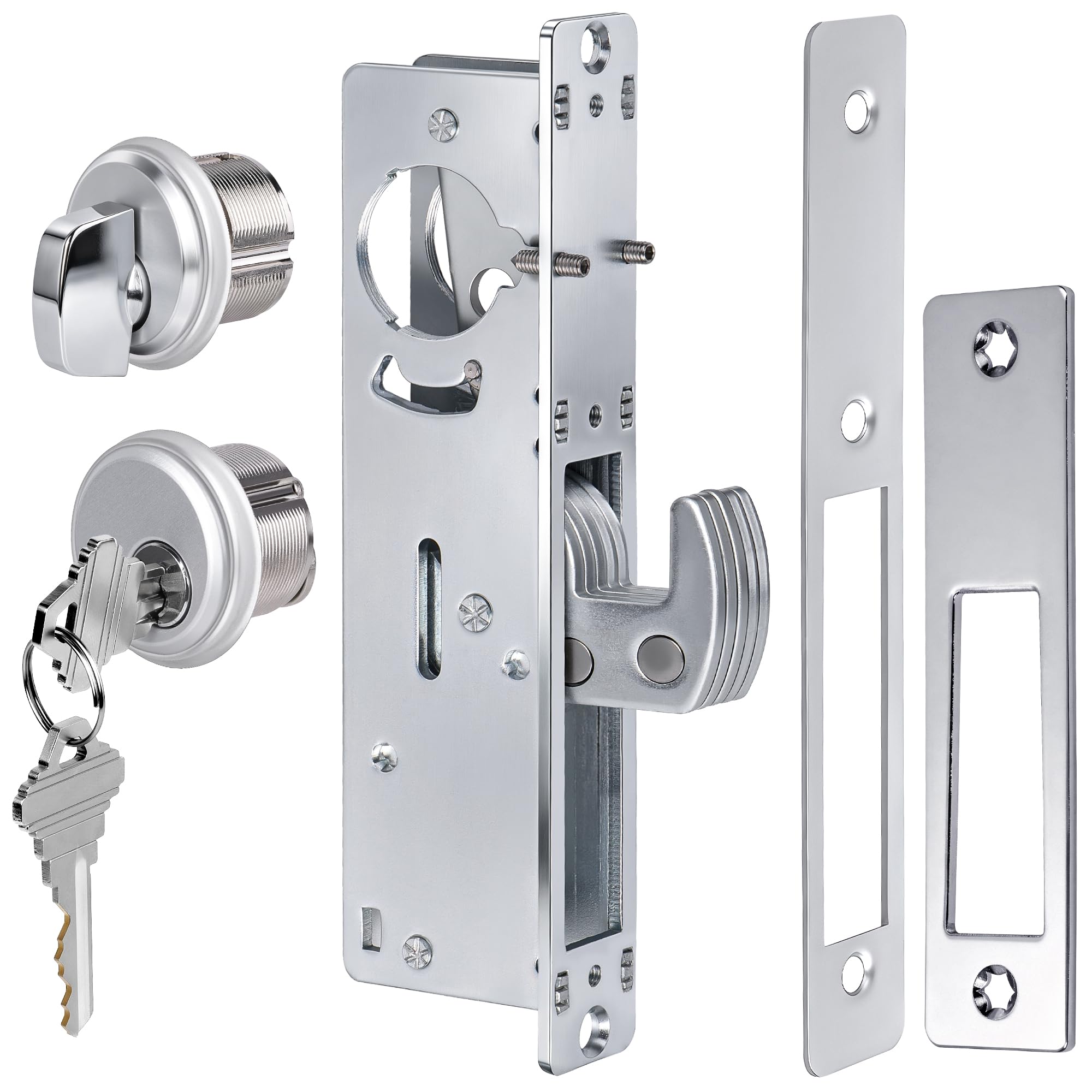 SENY Commercial Storefront Door Mortise Lock – 1-1/8" Backset Hook & Swing Bolt