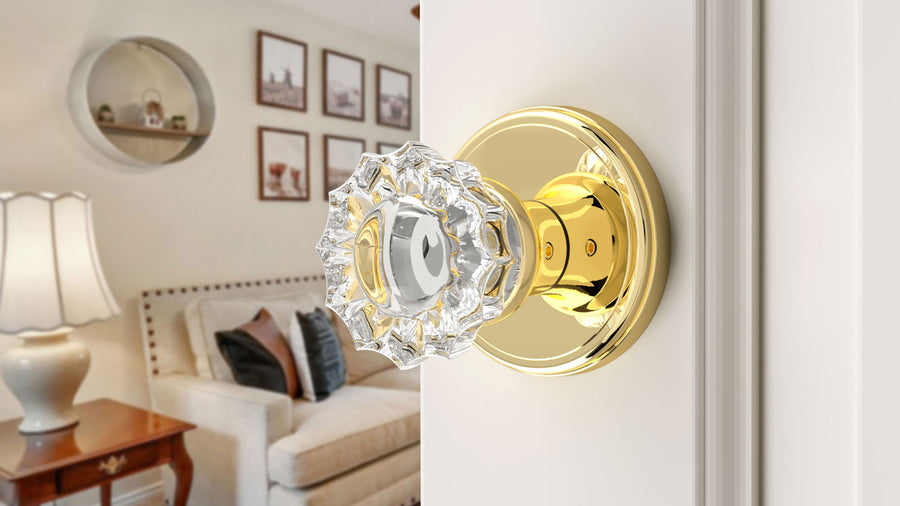 SENY Floral Crystal Door Knob with Round Rosette Antique Style Interior Hardware applicable scenario