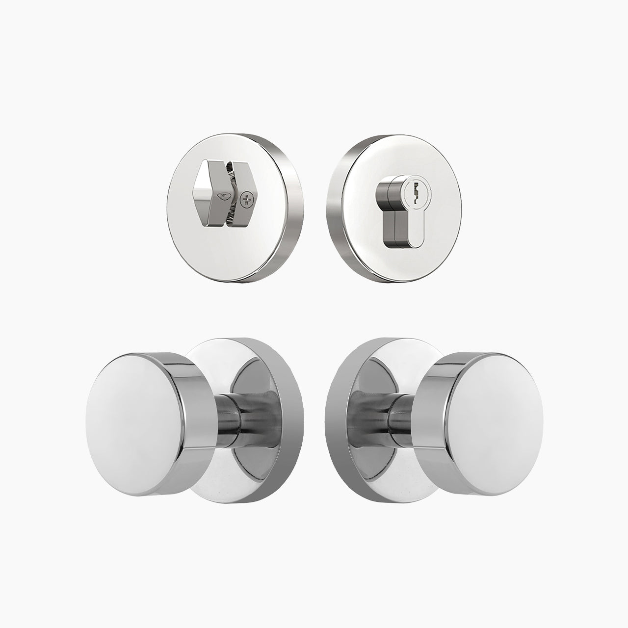 SENY Round Metal Entry Door Set with Modern Knob & Deadbolt