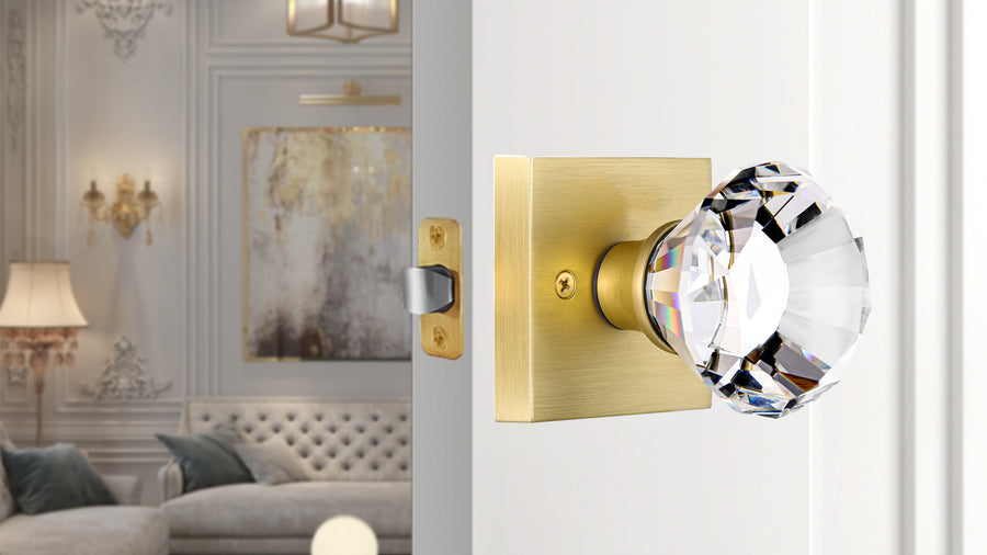 SENY Crystal Door Knobs Interior with Square Rosette & Diamond-Cut Faceted Crystal applicable scenario