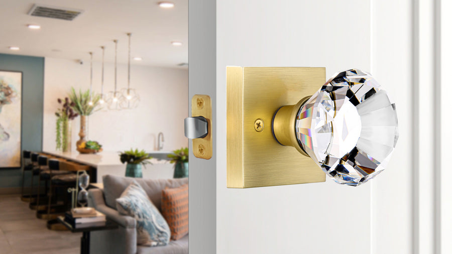 SENY Crystal Door Knobs Interior with Square Rosette & Diamond-Cut Faceted Crystal applicable scenario