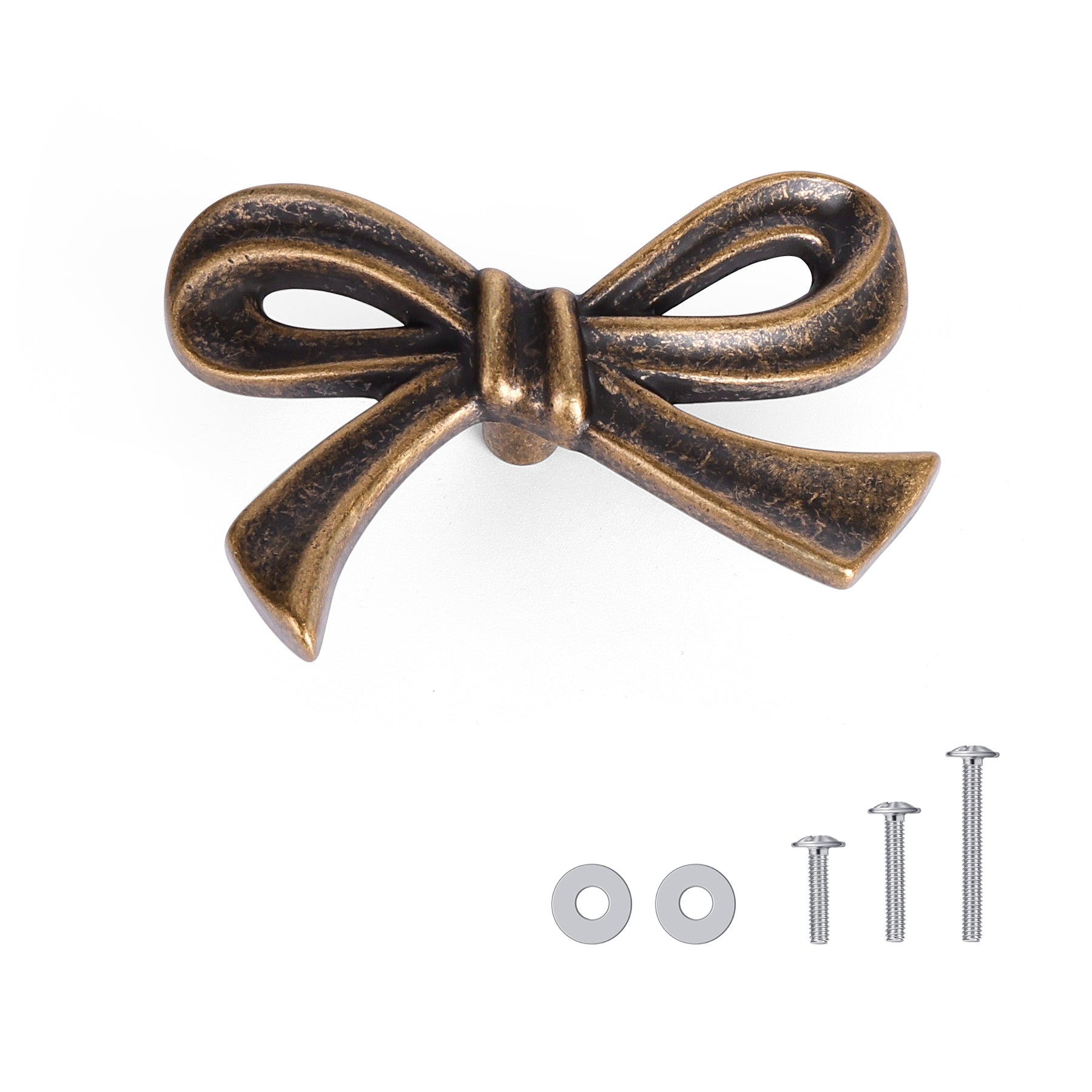 SENY 8 Pack Bow Dresser Knobs – Cute Drawer Knobs in Pink, Brushed Gold, Chrome & Antique Brass