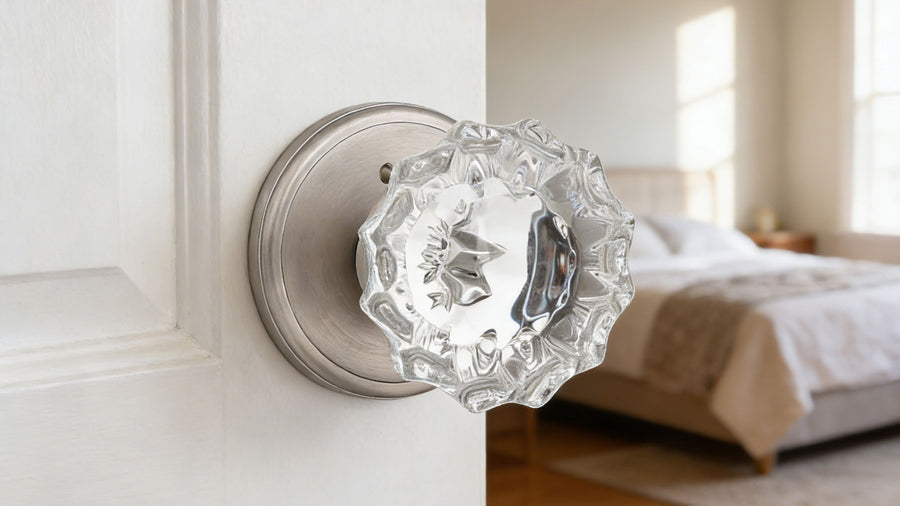 SENY Floral Crystal Door Knob with Round Rosette Antique Style Interior Hardware applicable scenario