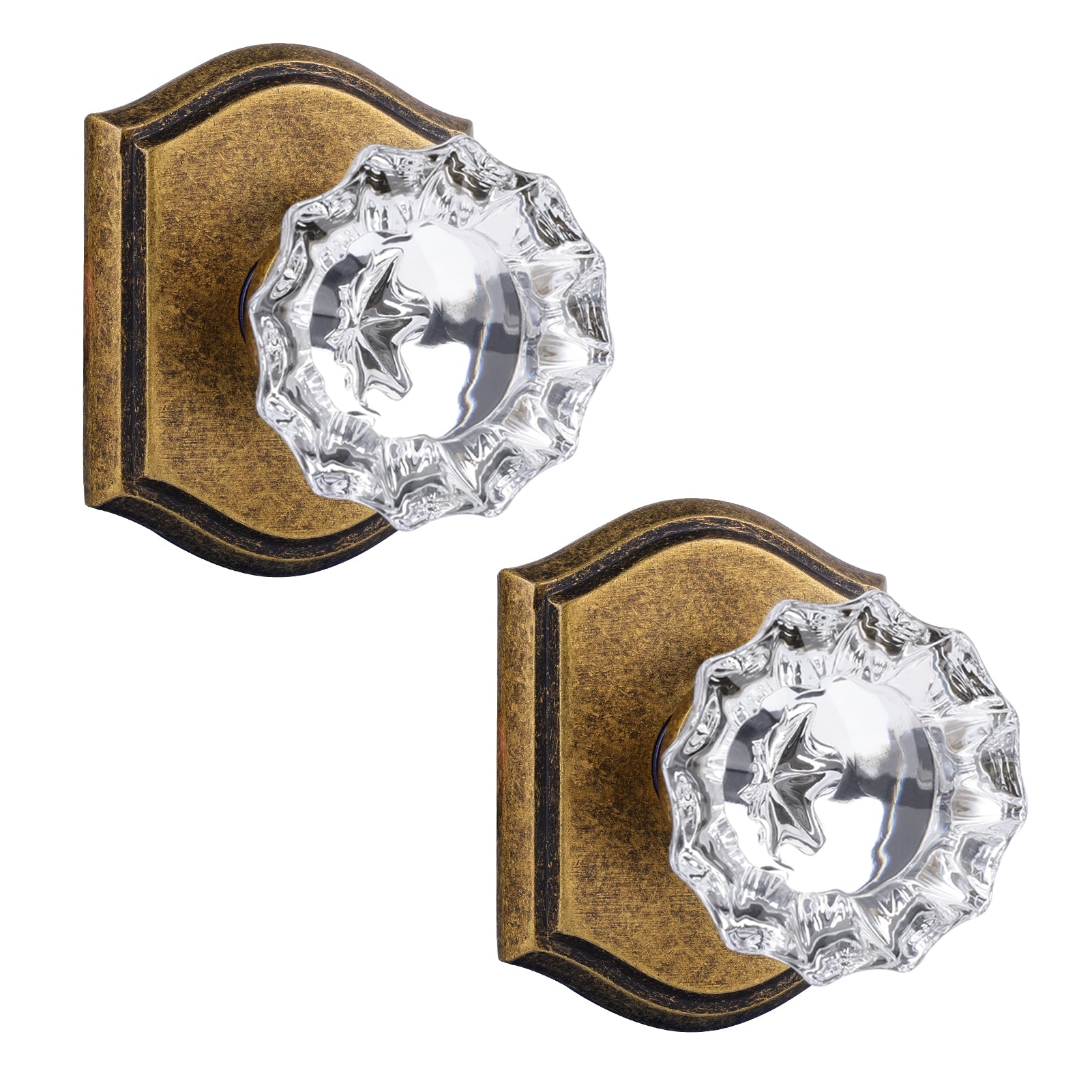 SENY Vintage Crystal Entry Set with Floral Crystal Knob & Single Cylinder Deadbolt