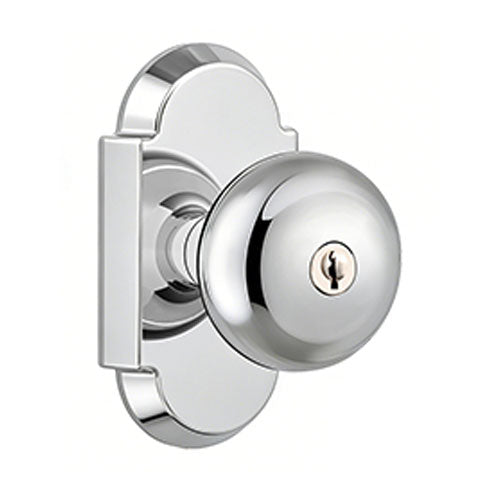 SENY Keyed Entry Door Knob Set, Mushroom Knob, Modern Arch Rosette