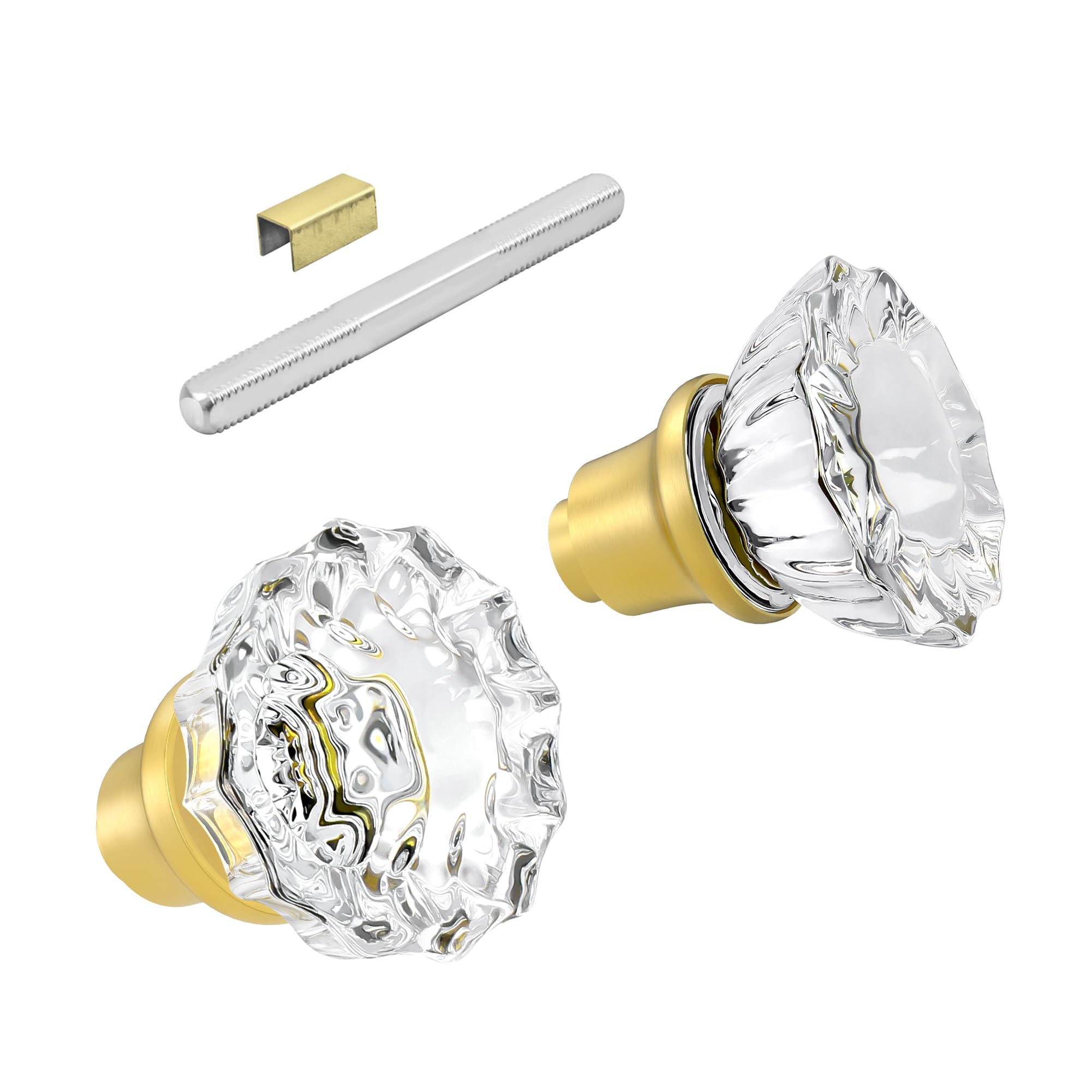 Seny Crystal Glass Mortise Door Knob Replacement Set with Spindle
