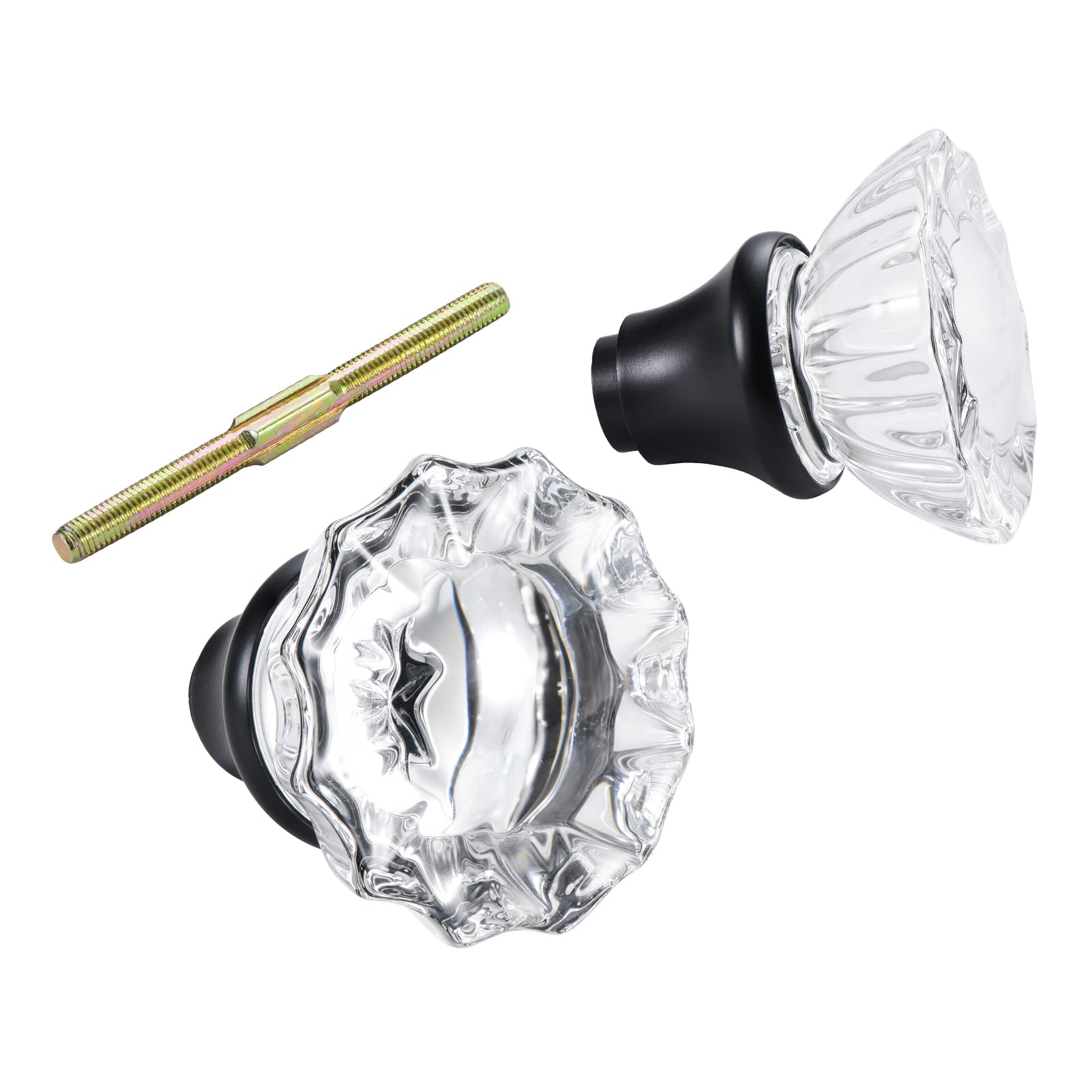 Seny Crystal Glass Mortise Door Knob Replacement Set with Spindle
