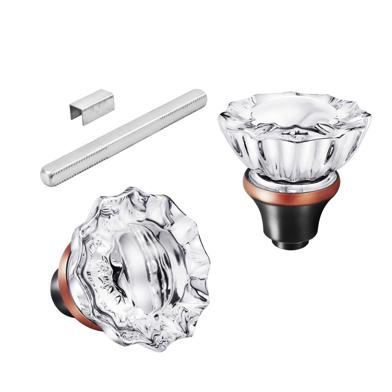 Seny Crystal Glass Mortise Door Knob Replacement Set with Spindle
