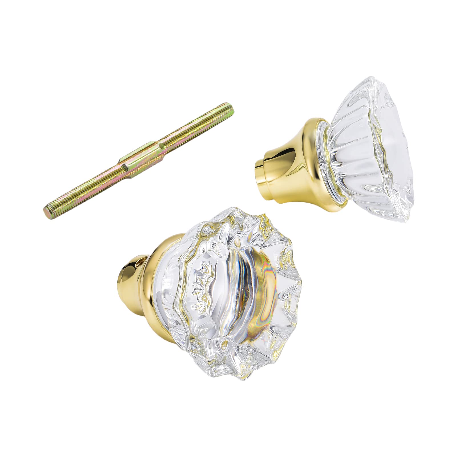 Seny Crystal Glass Mortise Door Knob Replacement Set with Spindle