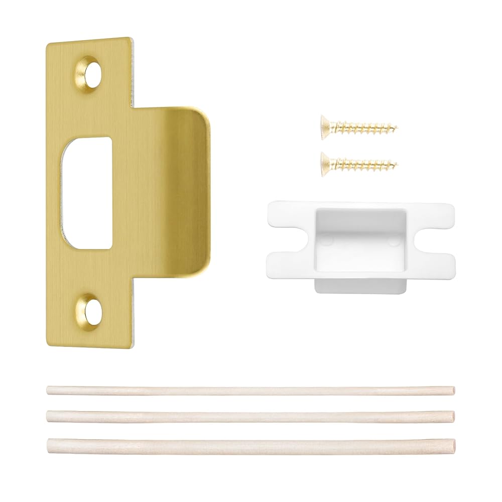 SENY T-Shape Door Strike Plate with Dust Box – Door Frame Repair Kit for Interior & Exterior Doors