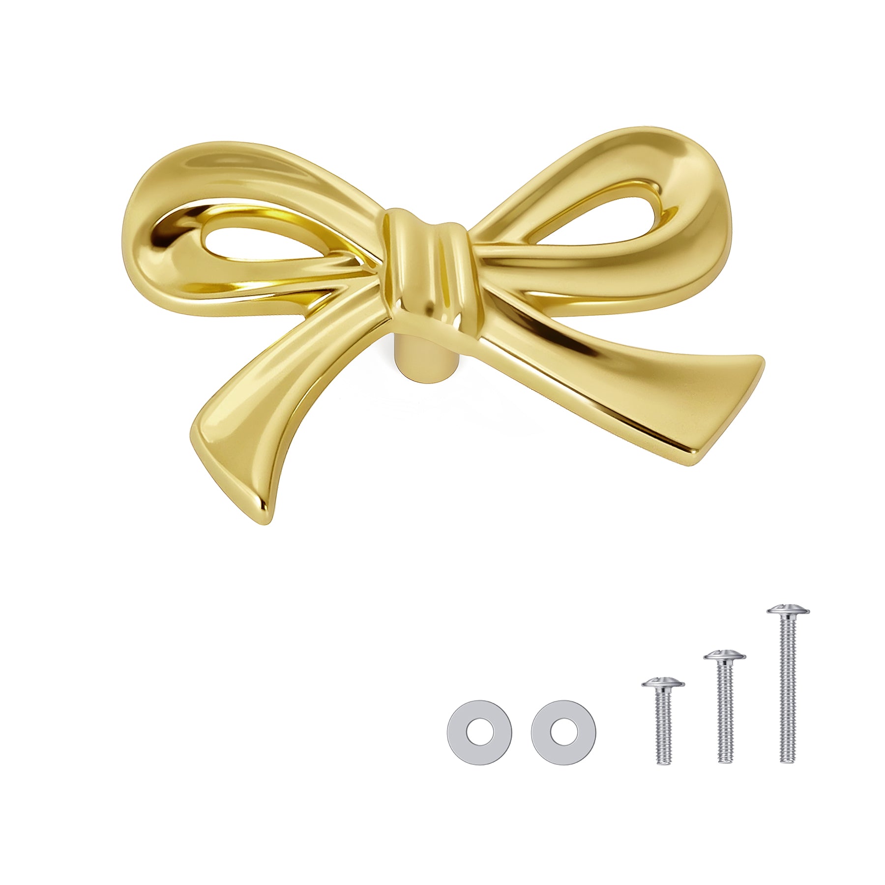 SENY 8 Pack Bow Dresser Knobs – Cute Drawer Knobs in Pink, Brushed Gold, Chrome & Antique Brass