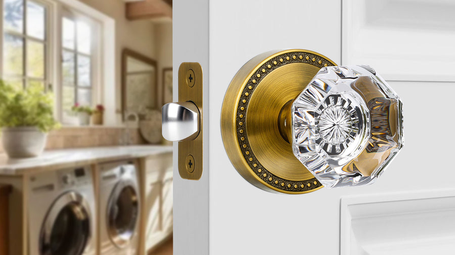 SENY Octagonal Crystal Door Knob, Round Rosette, 3 Finishes, 3 Functions applicable scenario