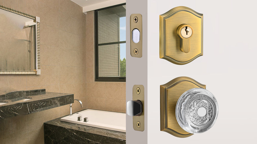 SENY Decorative Crystal Entry Door Set with Embossed Globe Crystal Passage Knob & Single Cylinder Deadbolt applicable scenario