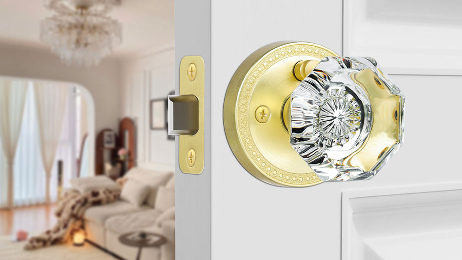 SENY Octagonal Crystal Door Knob, Round Rosette, 3 Finishes, 3 Functions applicable scenario