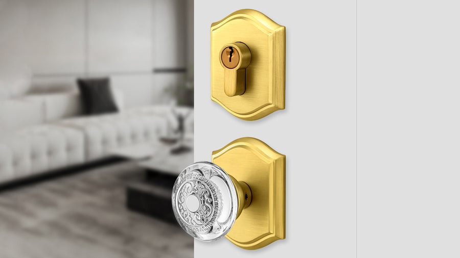 SENY Decorative Crystal Entry Door Set with Embossed Globe Crystal Passage Knob & Single Cylinder Deadbolt applicable scenario