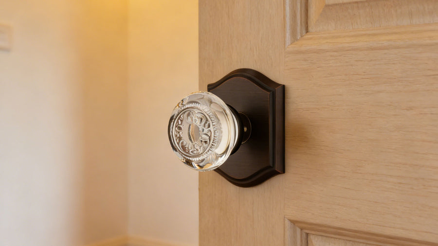 SENY Decorative Glass Door Knobs with Embossed Crystal – Vintage Arch Rosette applicable scenario
