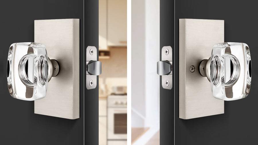 SENY Rectangular Crystal Door Knob with Rectangular Backplate | Contemporary Interior Door Knob applicable scenario