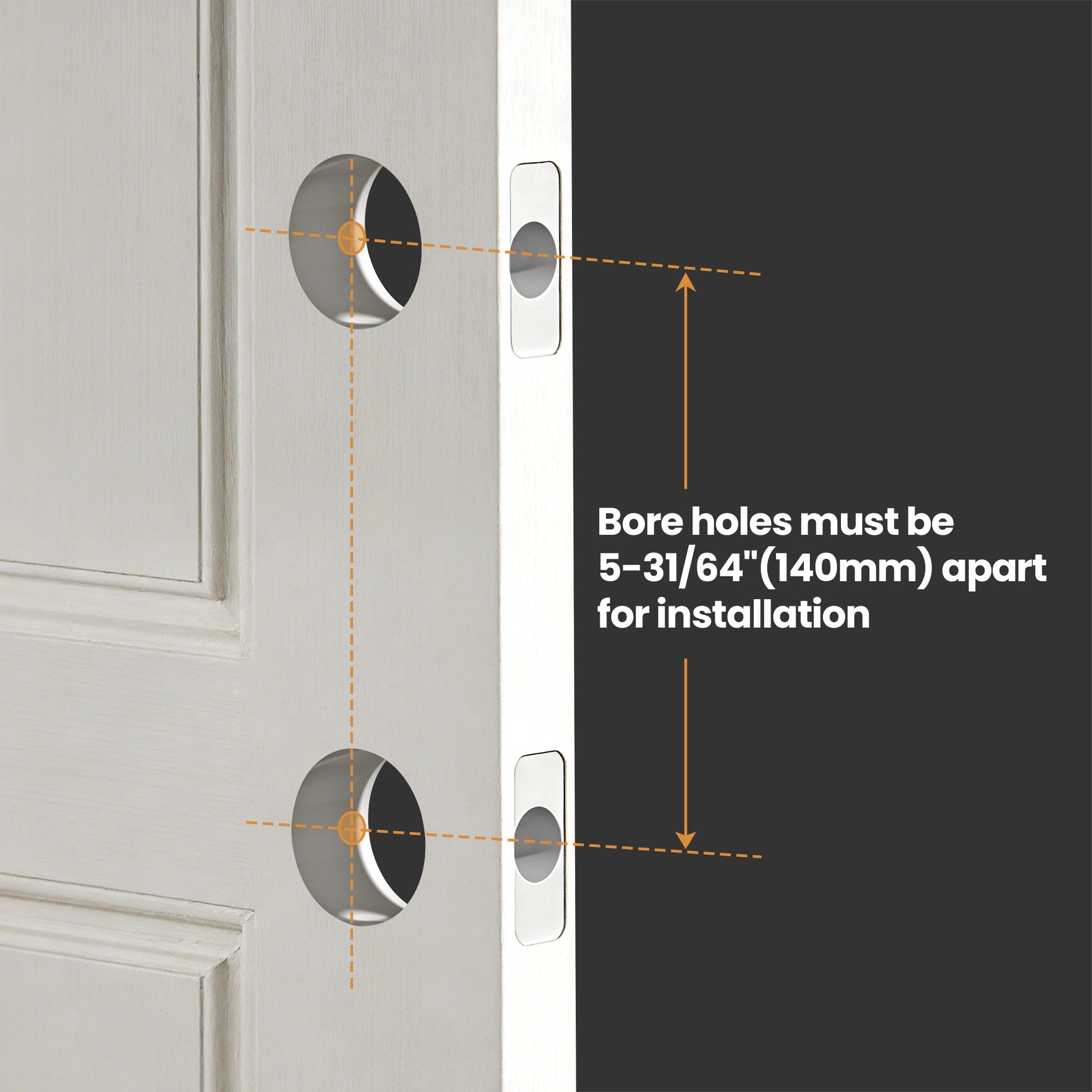 SENY Modern Front Door Handle Set with Deadbolt, Single & Double Entry Door Handleset for Exterior Front Doors