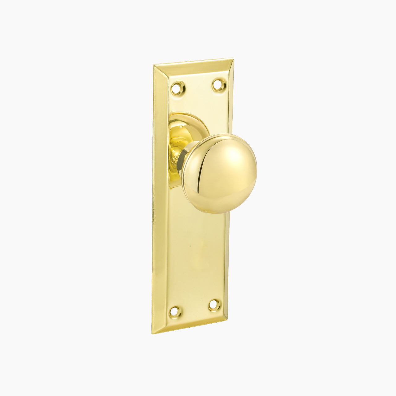 SENY Metal Mortise Lock Set for Interior Doors with Mushroom Metal Knob, Beveled Rectangular Backplate & Skeleton Key