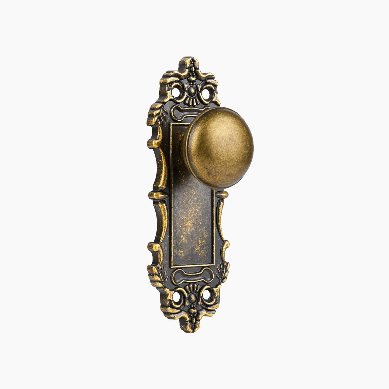 SENY Classic Mortise Lock Set for Interior Doors with Mushroom Metal Knob, Vintage Lace Backplate & Skeleton Key