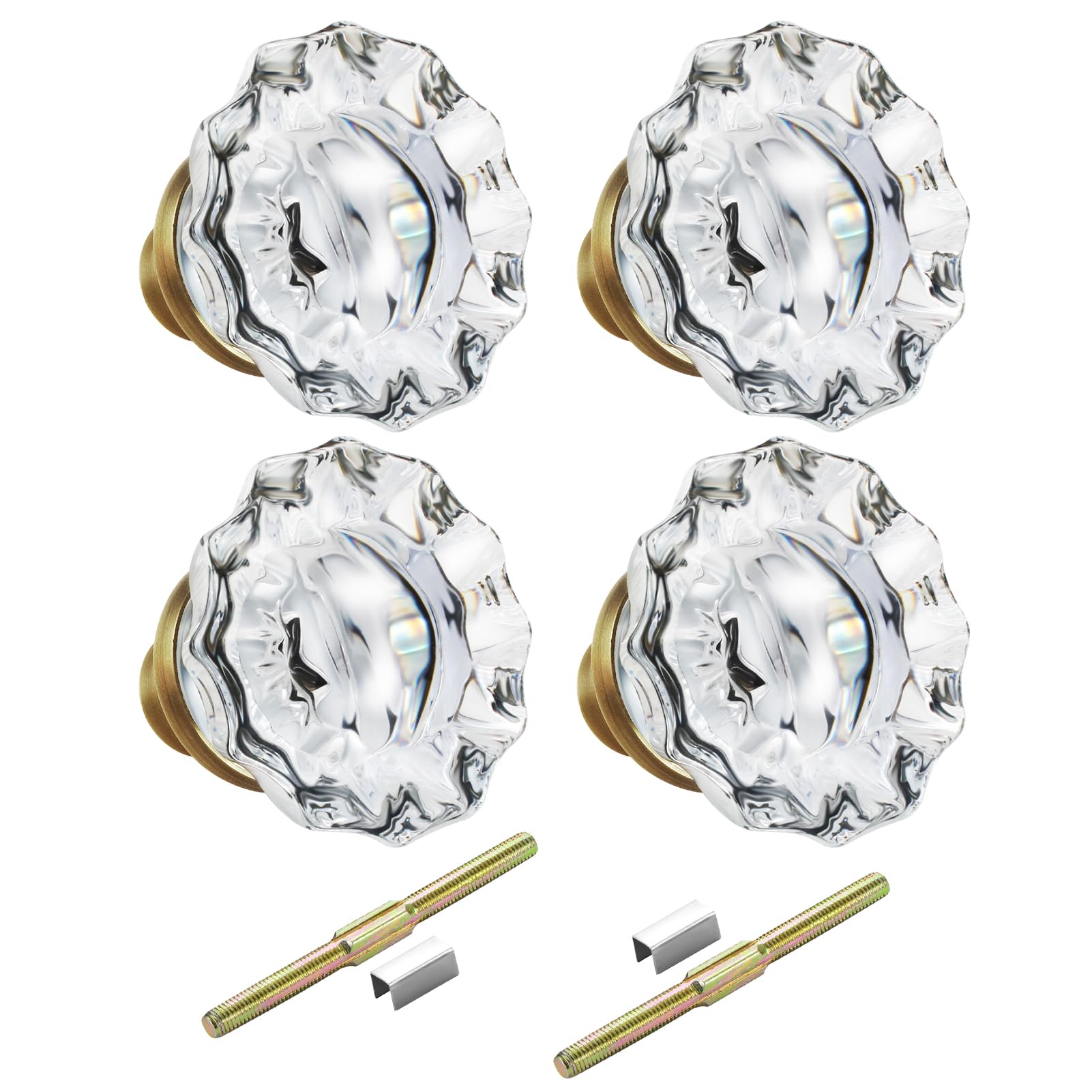 Seny Crystal Glass Mortise Door Knob Replacement Set with Spindle