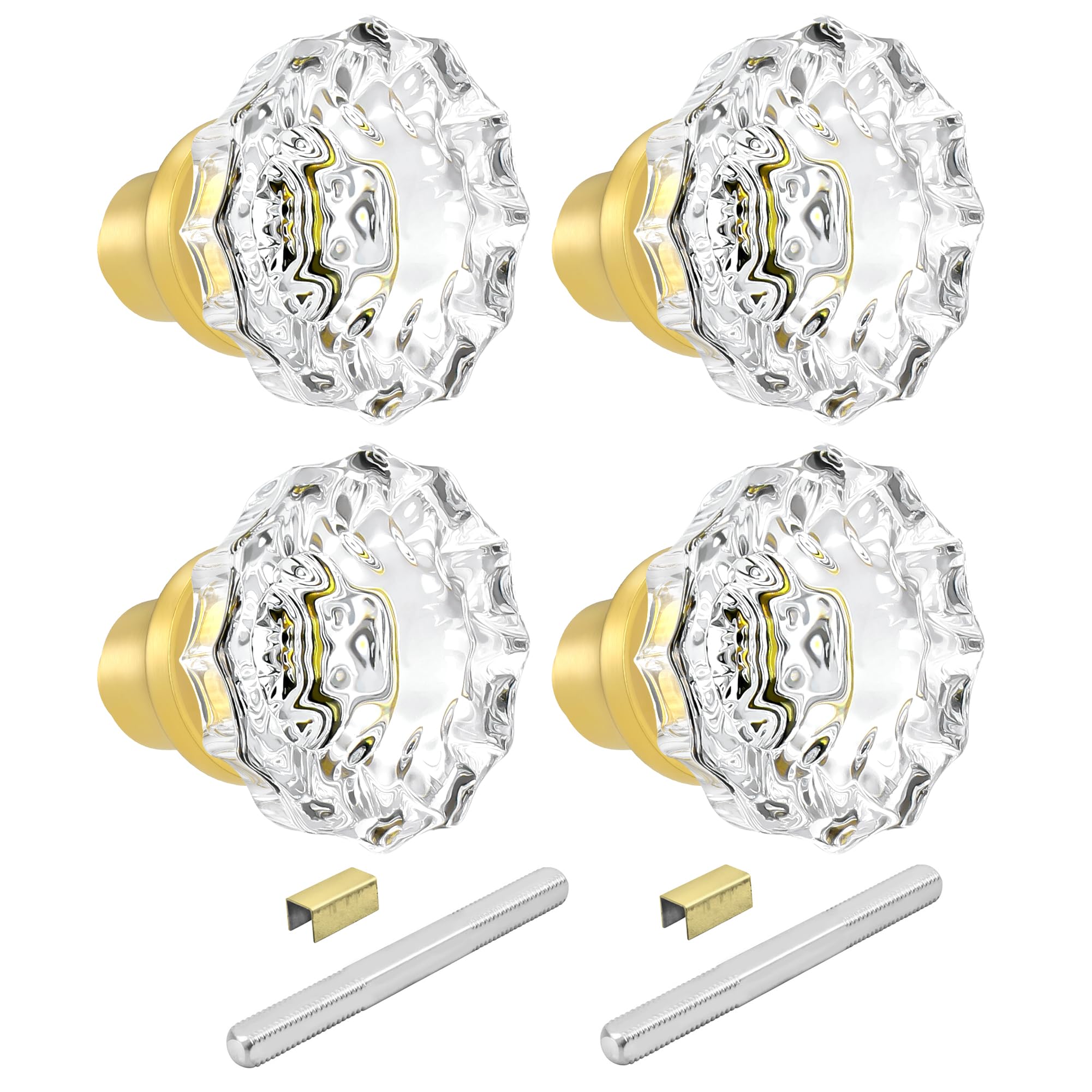 Seny Crystal Glass Mortise Door Knob Replacement Set with Spindle