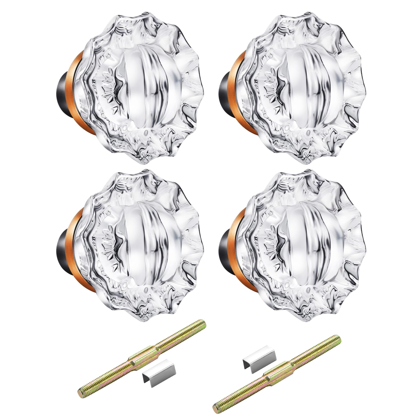 Seny Crystal Glass Mortise Door Knob Replacement Set with Spindle