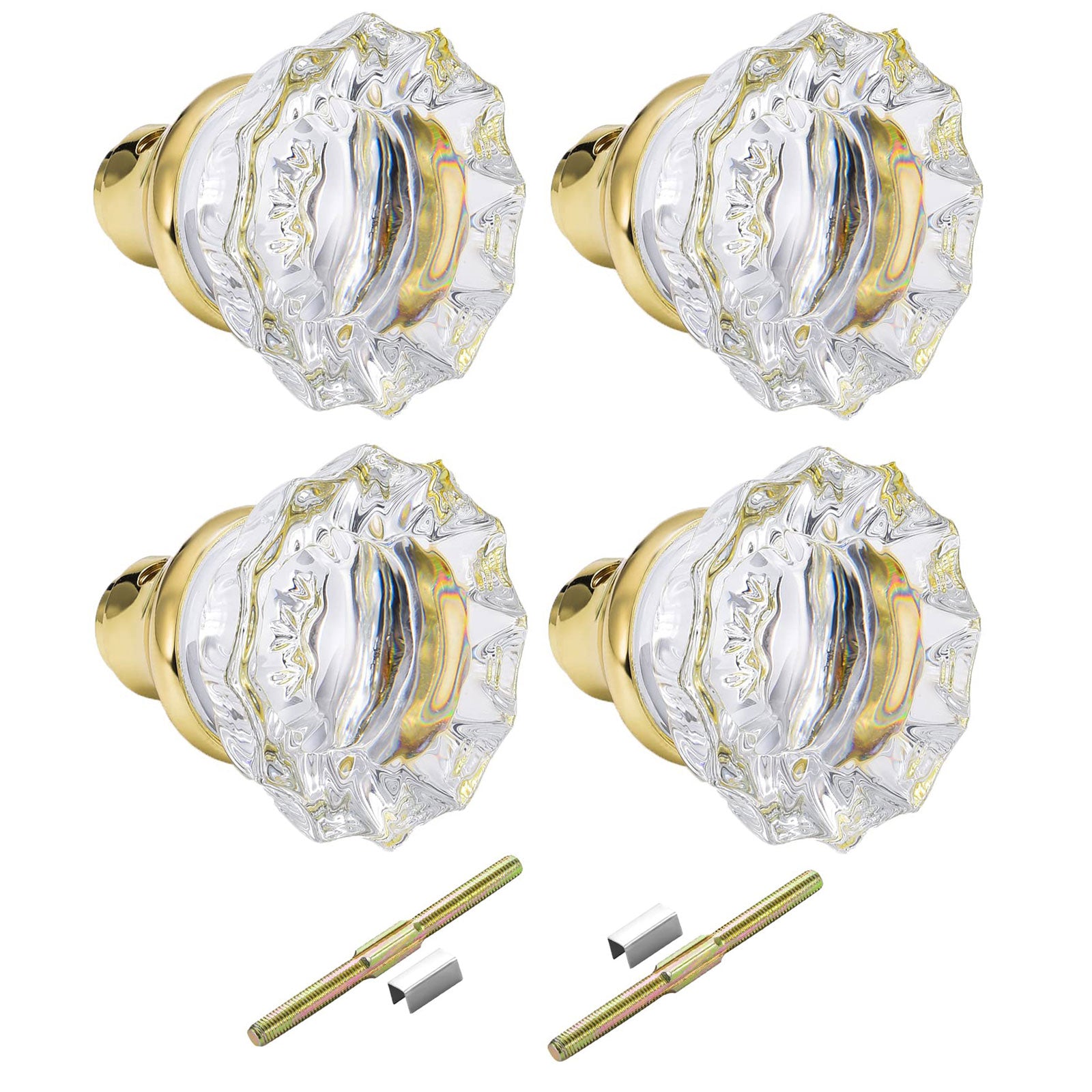 Seny Crystal Glass Mortise Door Knob Replacement Set with Spindle