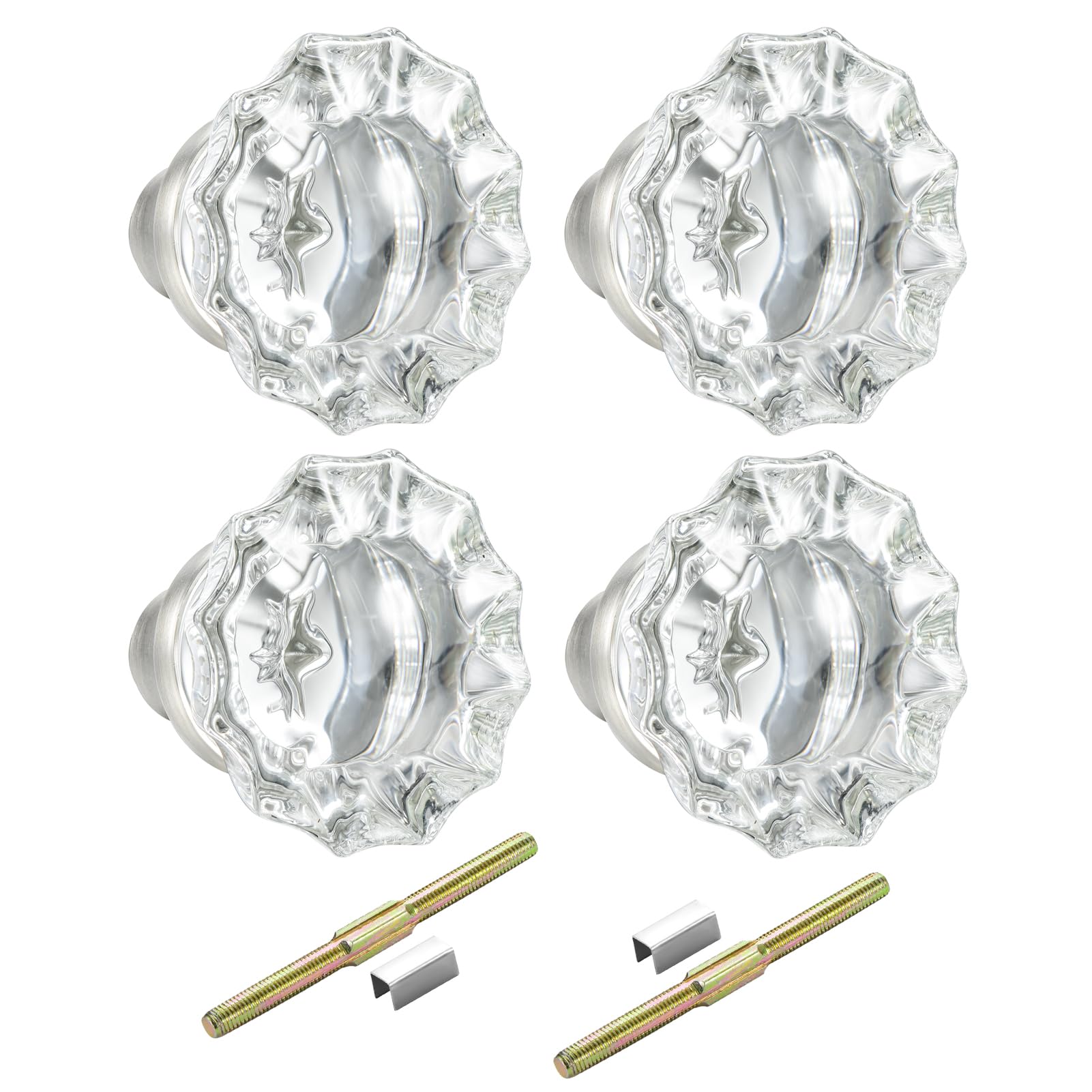 Seny Crystal Glass Mortise Door Knob Replacement Set with Spindle