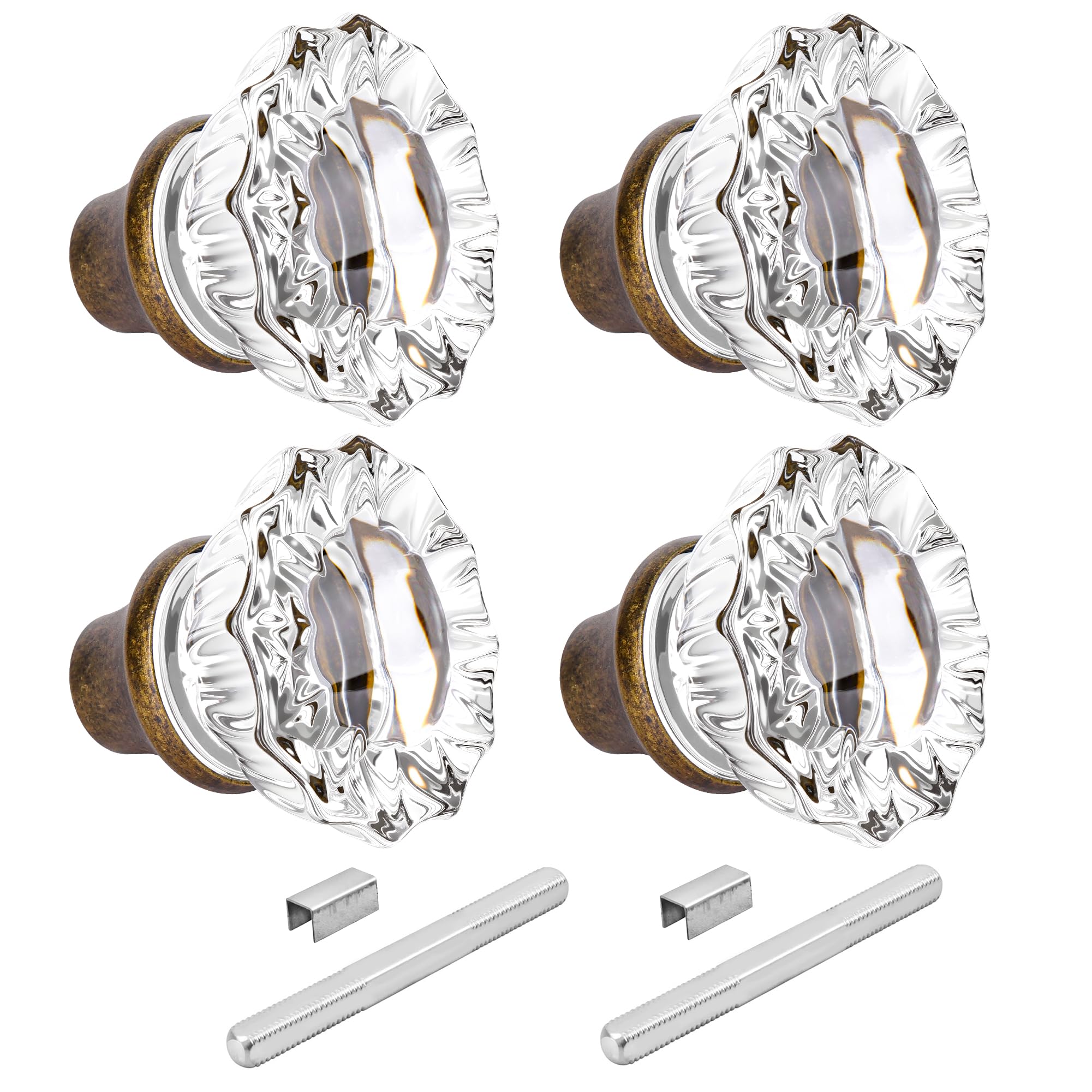 Seny Crystal Glass Mortise Door Knob Replacement Set with Spindle