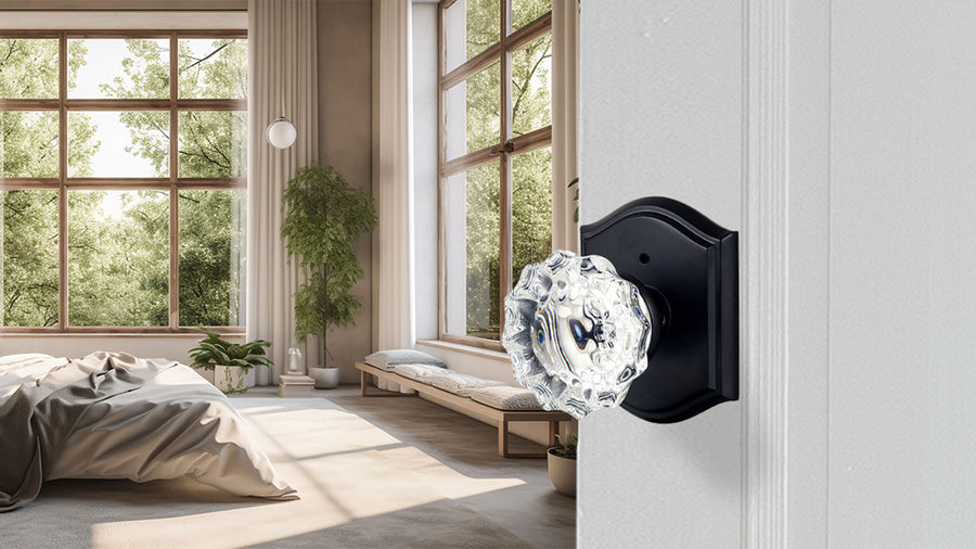 SENY Vintage Glass Door Knobs with Floral Crystal Design | Privacy, Passage & Dummy applicable scenario