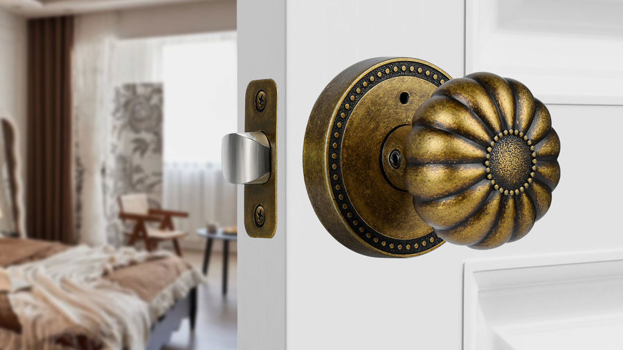 SENY Privacy Door Knob for Bedroom & Bathroom, Vintage Pumpkin Style applicable scenario
