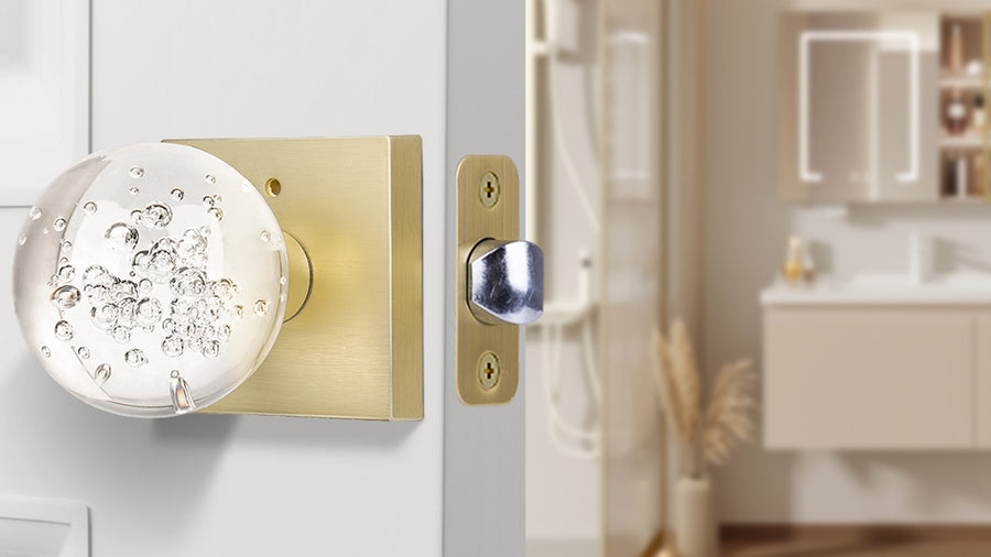 SENY Bubble Glass Door Knob with Square Rosette for Interior Doors applicable scenario