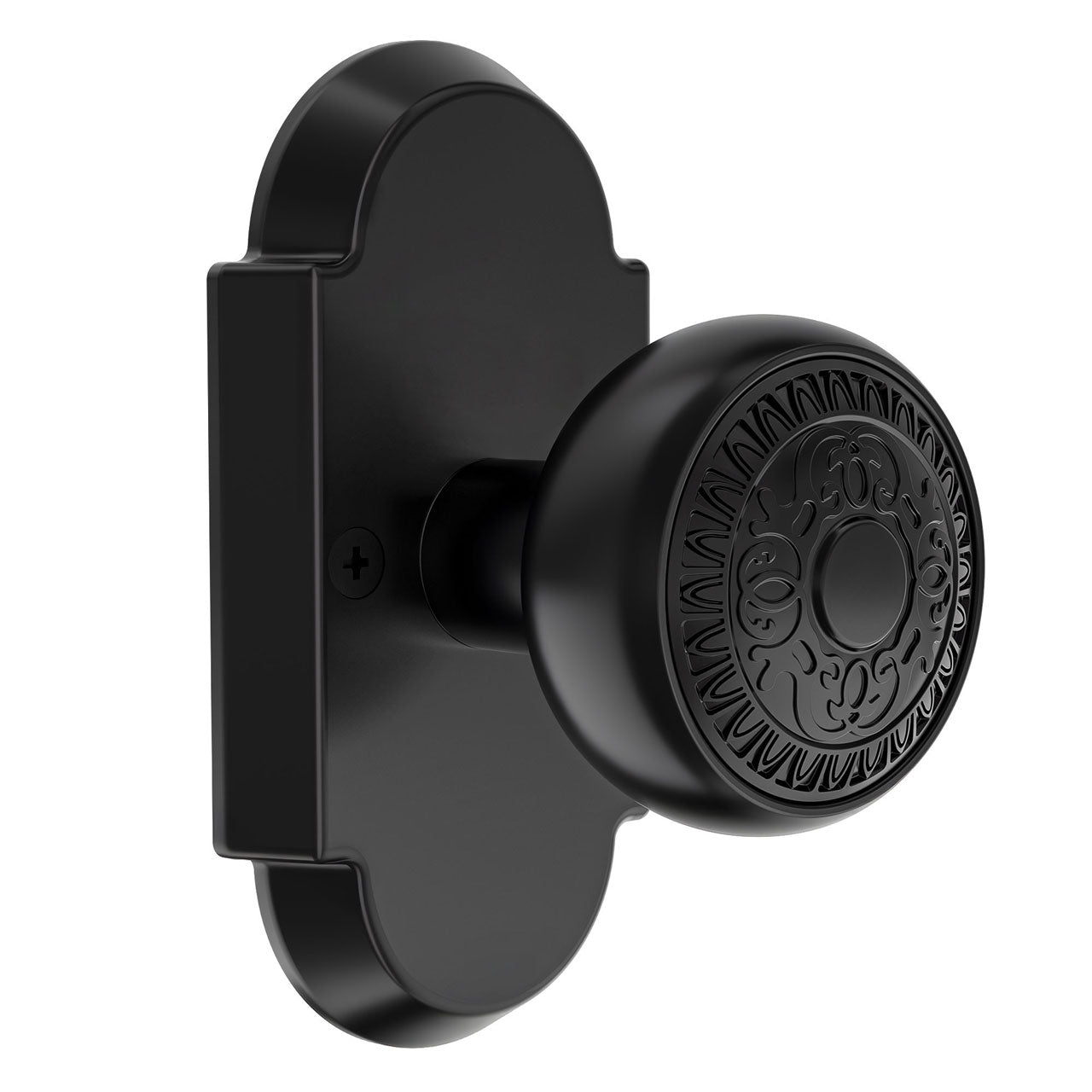 SENY Antique Style Door Knob with Arched Plate, Privacy/Passage/Dummy