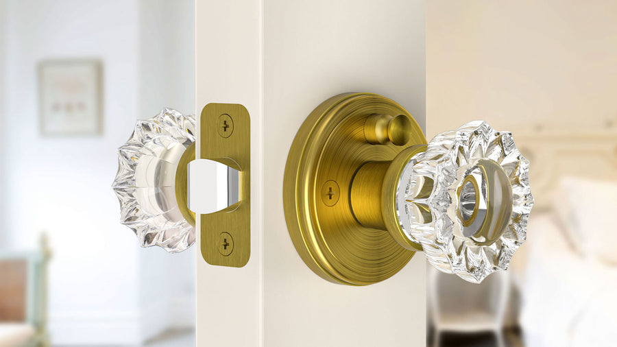 SENY Floral Crystal Door Knob with Round Rosette Antique Style Interior Hardware applicable scenario