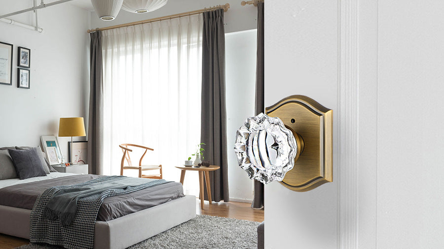 SENY Vintage Glass Door Knobs with Floral Crystal Design | Privacy, Passage & Dummy applicable scenario