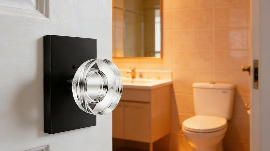 SENY Modern Crystal Door Knob with Rectangular Backplate – Round Glass Interior Door Knob applicable scenario