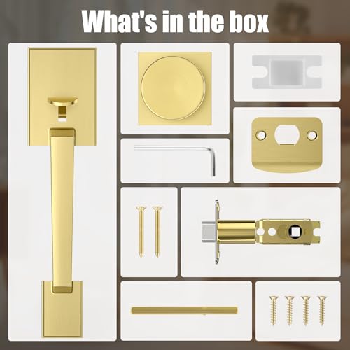 SENY Front Door Handle Set Front Entry Handleset with Glass Knob No Lock, Door Handle for Right& Left Handed Doors, Zinc Alloy