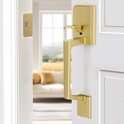 SENY Front Door Handle Set Front Entry Handleset with Glass Knob No Lock, Door Handle for Right& Left Handed Doors, Zinc Alloy