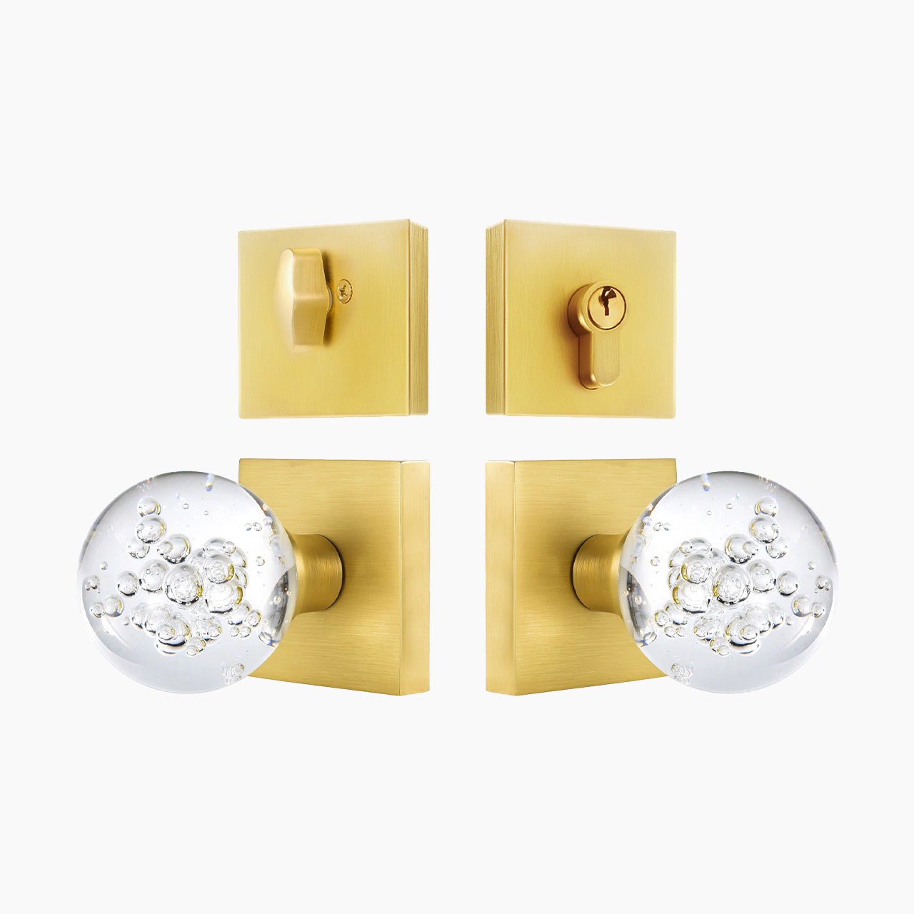 SENY Crystal Entry Door Set with Ball Crystal Knob & Deadbolt
