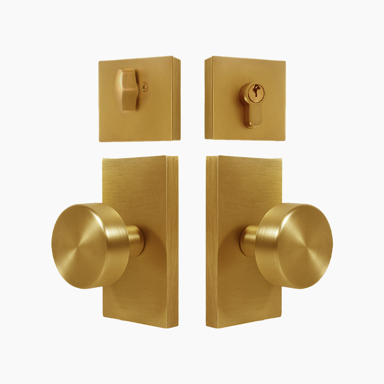 SENY Front Door Knob Set with Round Metal Knob & Deadbolt