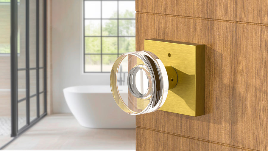 SENY Glass Interior Door Knobs with Round Crystal Knob & Square Rosette applicable scenario
