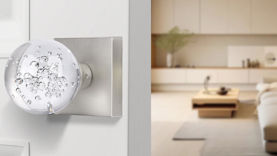 SENY Bubble Glass Door Knob with Square Rosette for Interior Doors applicable scenario