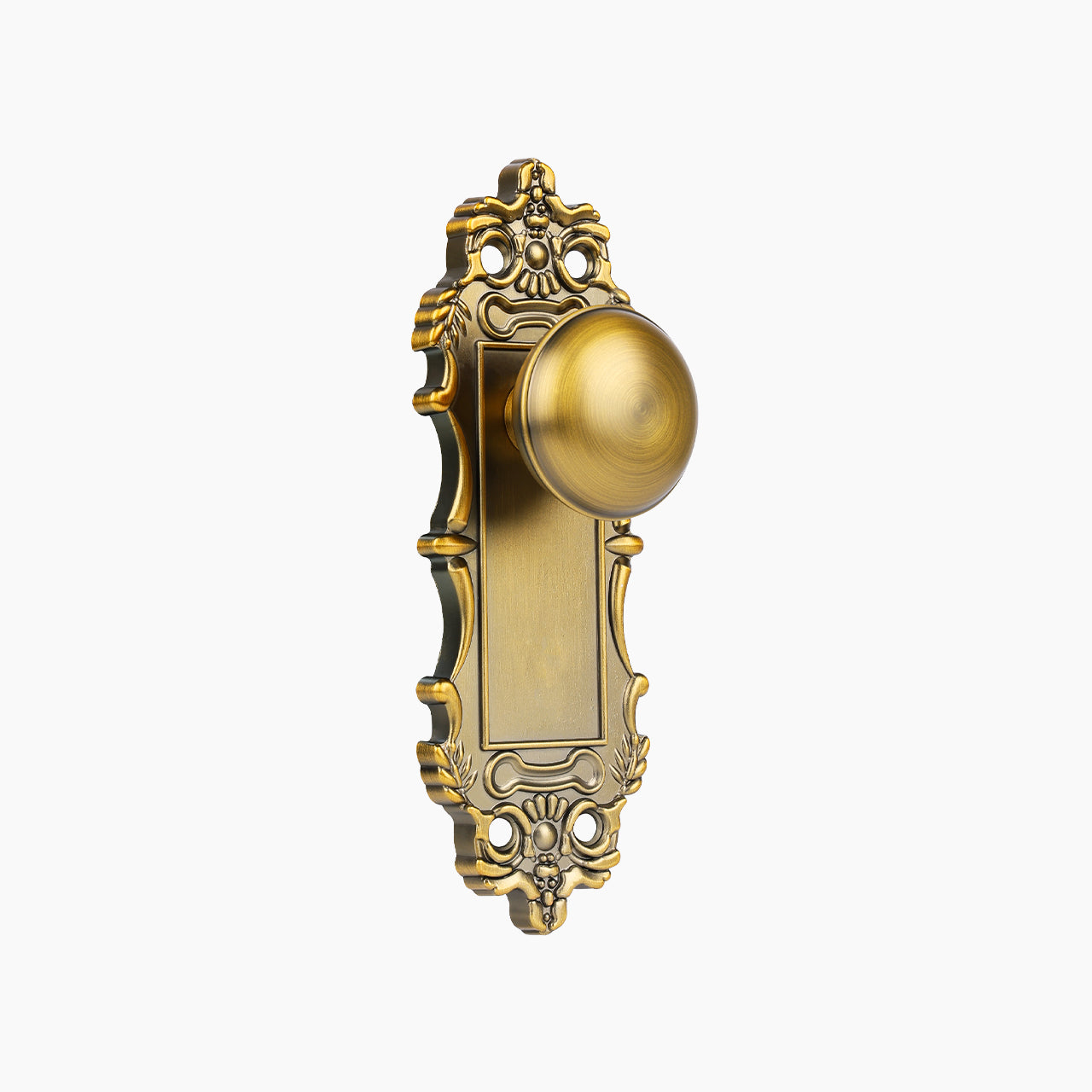 SENY Classic Mortise Lock Set for Interior Doors with Mushroom Metal Knob, Vintage Lace Backplate & Skeleton Key