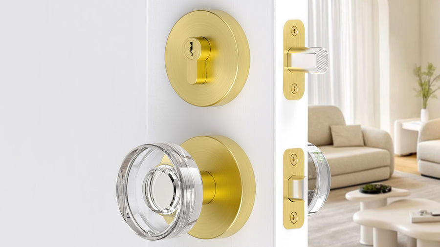 SENY Entry Door Knob Set with Decorative Round Crystal Passage Knob & Deadbolt applicable scenario