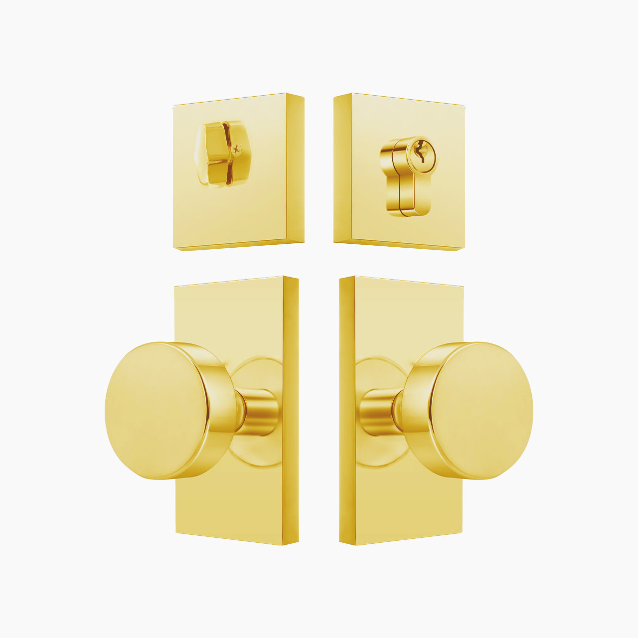 SENY Front Door Knob Set with Round Metal Knob & Deadbolt