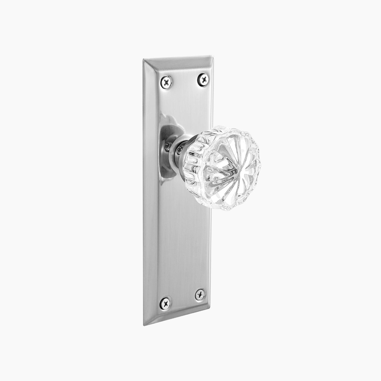 SENY Vintage Mortise Lock Set with Mushroom Crystal Knob & Beveled Rectangular Plate