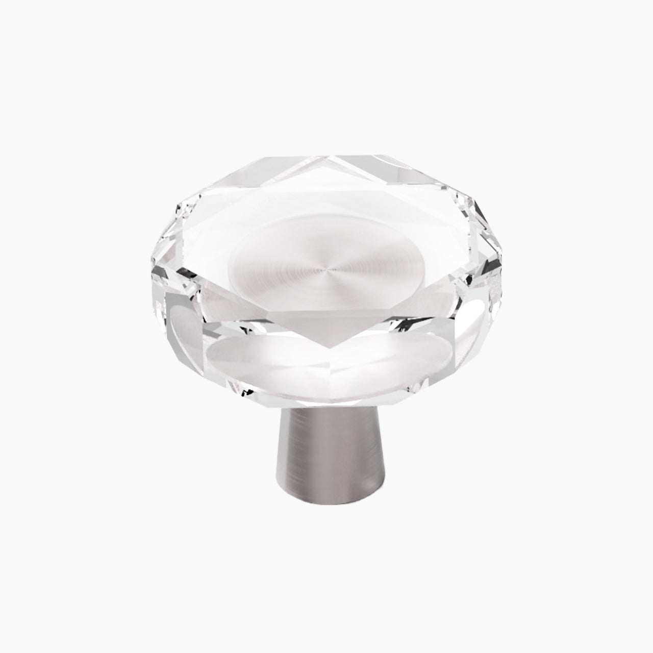 SENY Octagonal Crystal Cabinet Knobs, 4 Pack Faceted Glass Drawer Knobs with Solid Metal Base for Kitchen & Bathroom Cabinets